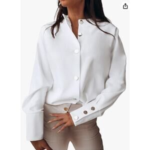 Elegant White Button-Up Blouse